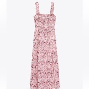 ZARA Pink and White Patterned Dress